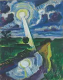 Max Pechstein, Sonnendurchbruch, 1921, Öl auf Leinwand auf Pappe