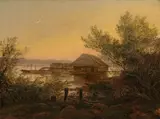 Carl Gustav Carus, Schiffsmühle auf der Elbe bei Dresden