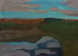 Paula Modersohn-Becker, Herbstlandschaft am Weyerberg mit Tümpel, Um 1899, Öl auf Leinwand