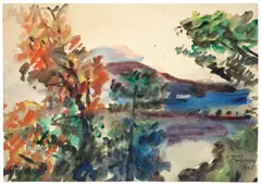 Herbst“ (Walchensee) by Lovis Corinth, 1921, Aquarell auf leichtem Karton, sold Nov 2012