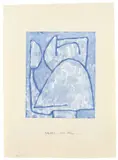 Paul Klee, Nach oben, 1939, Tempera und Bleistift auf blau grundiertem Papier, vom Künstler auf glattes Papier montiert