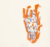 Georg Baselitz, 17 Zeichnungen (darunter 12 Kapitel-vorsatzblätter aus dem Buch ‘Baselitz. Eine fotografische Studie von Edward Quinn‘), 1993, 17 Zeichnungen: Farbkreiden, jeweils auf Papier, 1 Zeichnung auf Velin