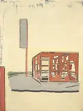 Neo Rauch, Kiosk, 1997, Öl auf Leinwand