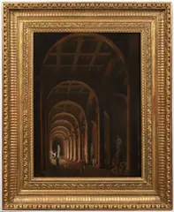 Ludvík Kohl, Interior of Ancient Temple, 1815, oil on wood