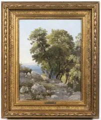 Jan Nowopacký, Italian Landscape, 1852, oil on cardboard