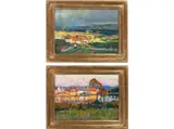 Ota Bubeníček, Pair of Landscapes, 1909, oil on cardboard