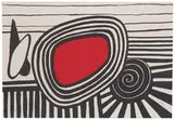Composition with Red Oval and Black Spiral by Alexander Calder, c. 1969, 2-color lithograph on paper, sold Jun 2018
