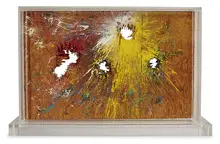 William S. Burroughs, Screaming Ghost, 1982, Paint on plywood with shotgun holes (double-sided)