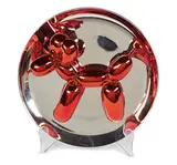 Balloon Dog (Red) by Jeff Koons, 1995, Cast porcelain with red reflective finish, sold Jun 2018