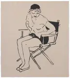 David Hockney, Celia in the Director's Chair, 1-color lithograph on Japanese Kurotani paper
