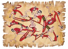Justin Lieberman, Plastic Man on Paper, 2003, Collage and watercolor on paper