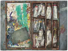Amer Kobaslija, The Paint Box, 2004-2005, Oil on wood