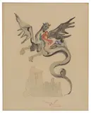 Les Usuriers (from La Divine Comédie) by Salvador Dalí, 1964, Color woodcut on Rives BFK paper, sold Feb 2018
