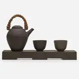 Julian Stair, Tea set, 2001, porcelain, reed