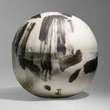 Moon by Toshiko Takaezu, c. 1995, glazed stoneware, sold Feb 2024