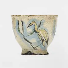 Henry Varnum Poor, Coupe with birds, 1953, glazed earthenware