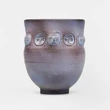 Vase by Edwin and Mary Scheier, c. 1990, glazed stoneware, sold Feb 2024