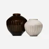 David Leach, Vases, set of two, c. 1970, glazed stoneware