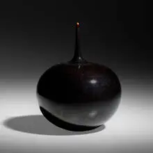 Vase by Cliff Lee, 2003, Mirror Black-glazed porcelain, sold Feb 2024