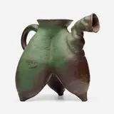attribution Ken Ferguson, Triple Udder vessel, c. 1990, raku-fired stoneware