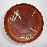Ken Ferguson, Charger, c. 1975, kaki and shino-glazed stoneware