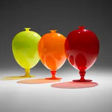 James Mongrain, Veronese vases, set of three, c. 2000, hand-blown glass