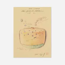 Yoichi Ohira, Vaso "Goccie di murrine" preparatory drawing, 2000, ink and colored pencil on paper