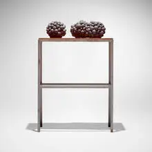 Jack Wax, Curative, 2000, glass, steel, rubber, pigment