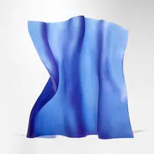 Mary Shaffer, Bright Blue Curtain, c. 2005, cast glass