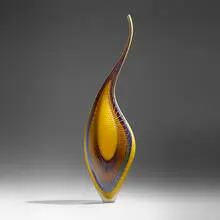 Lino Tagliapietra, Dinosaur, c. 2005, hand-blown glass, partial battuto and inciso surface