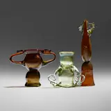 attribution Richard Marquis, Collection of three early works, c. 1970, hand-blown glass