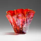 Ruby Macchia with Lime Green Lip Wrap by Dale Chihuly, 2001, hand-blown glass, sold Feb 2024