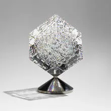 Matrix III by Jon Kuhn, 2003, ground, polished, and laminated glass, stainless steel, sold Feb 2024