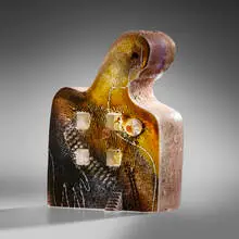 The Architect by Bertil Vallien, 1999, sand cast and applied glass, sold Feb 2024