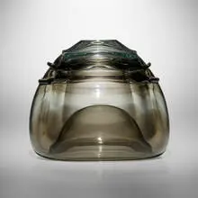 Tom Patti, Banded Clear with Dome (from the Banded series), 1977, fused glass, hand-ground and polished