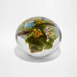 Paul Stankard, Orchid Bouquet with Morning Glory paperweight