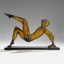 David Bennett, Untitled (Dancer), c. 2005, hand-blown glass, patinated bronze