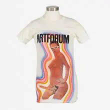Lynda Benglis, Centrefold, 1974, screenprint in colors and airbrush on cotton T-Shirt