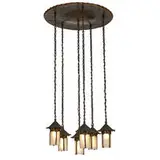 six-light hanging chandelier by L. & J.G. Stickley, sold Jun 2021