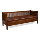 even-arm spindle settle, #291 by Gustav Stickley, sold Jun 2021