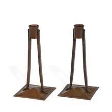 Karl Kipp, rare variation of Princess candlesticks, pair