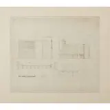Frank Lloyd Wright, detailed drawing for dining nook partitions