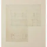 Frank Lloyd Wright, detailed drawing of dining room cabinet