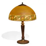 The Handel Lamp Co., table lamp with Chipped Ice shade