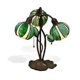 The Handel Lamp Co., Water Lily three-light table lamp