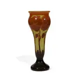 La Verre Francais, tall vase decorated with poppies, France