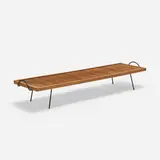 coffee table by Ross Littell and Douglas Kelley William Katavolos, 1949, birch, enameled steel, sold Sep 2018