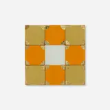 mirror for Textiles & Objects by Alexander Girard, c. 1961, fabric over wood, mirrored glass, brass, sold Sep 2018