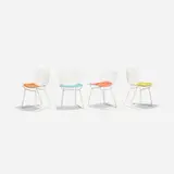 Harry Bertoia, children’s chairs, set of four, enameled steel, vinyl, plastic