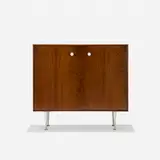 Thin Edge cabinet, model 5201 by George Nelson & Associates, 1955, rosewood, aluminum, glazed porcelain, sold Sep 2018